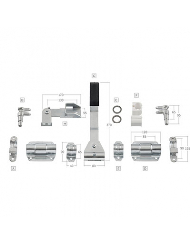 FALLEBA CONTAINER COMPLETA PARA TUBO Ø25 INOXIDABLE