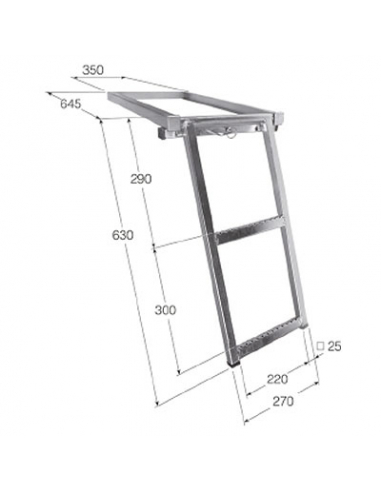 Escalera escamoteable de 2 peldaños Acero cincado