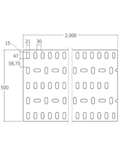 Chapa acero 2000 x 500 x 3...