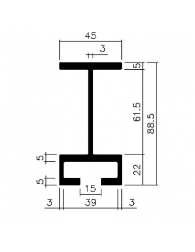 PERFIL DOBLE T DE 88, 5 L 4600