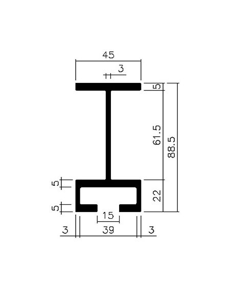 PERFIL DOBLE T DE 88, 5 L 4600