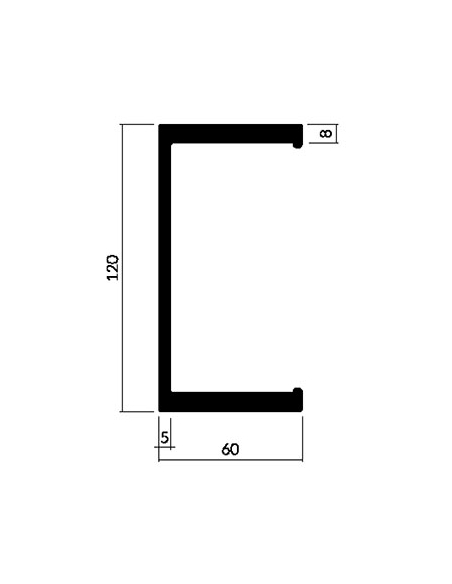 PERFIL VIGA CENTRAL 120X8 L 6000