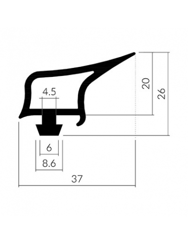 1025 GOMA CUADRADA PUERTA EXTERIOR MOD. 2008 L75