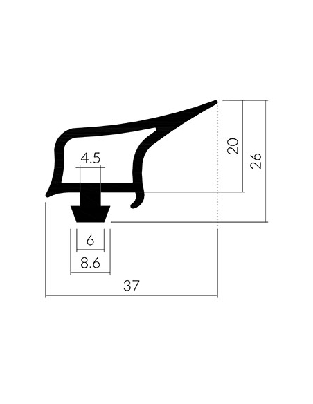 1025 GOMA CUADRADA PUERTA EXTERIOR MOD. 2008 L75