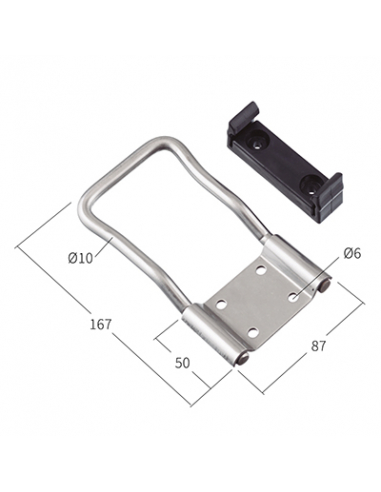 MANETA INOXIDABLE CON RETEN PARA VENTANA FURGON FRIGORIFICO