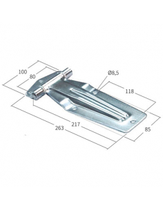 BISAGRA FURGON PLANA 270 MM INOXIDABLE