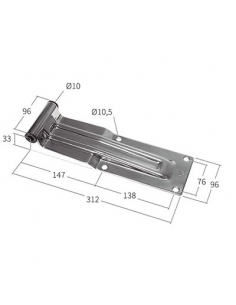 BISAGRA DE LIBRO SOPORTE PLANO MODELO PL CINCADO ( SOLO PALA )