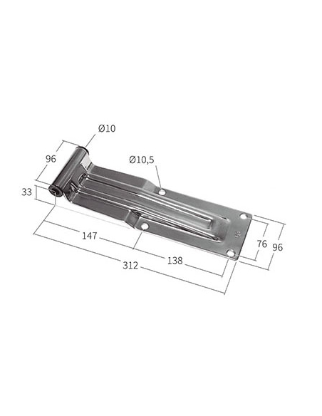 BISAGRA DE LIBRO SOPORTE PLANO MODELO PL CINCADO ( SOLO PALA )