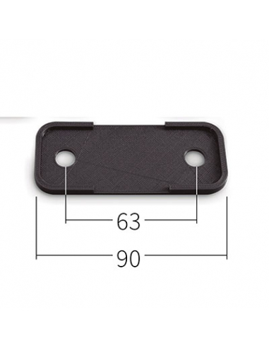 PLASTICO BASE PARA PUENTE SIMPLE FALLEBA AUTOMATICA  PUERTA ESTANDAR TAPA NEGRA INOXIDABLE