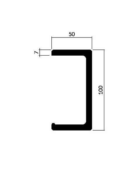 PERFIL VIGA CENTRAL U 50 X 100 X 50 X 7 L 4500