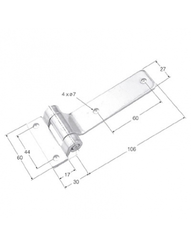 BISAGRA PLANA CINCADA ESP4MM. NUEVA