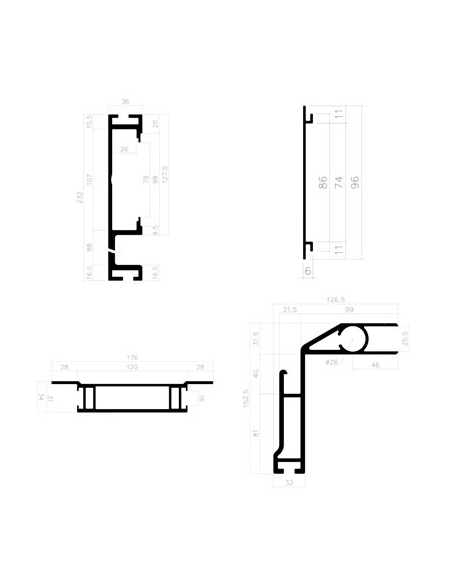 Perfiles para Kit de aluminio