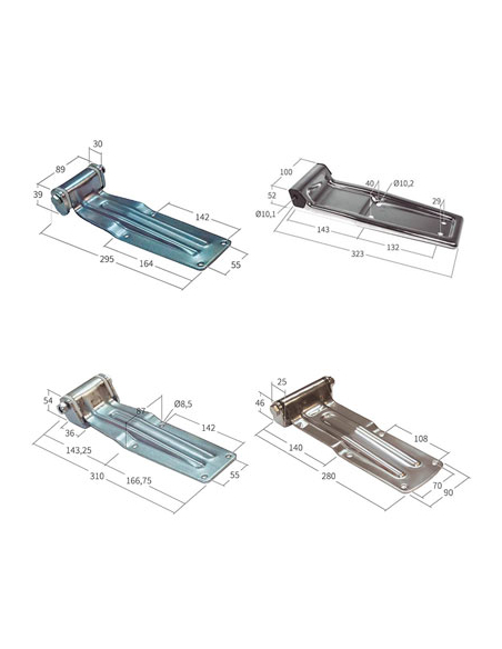 Bisagras de acero planas con soporte