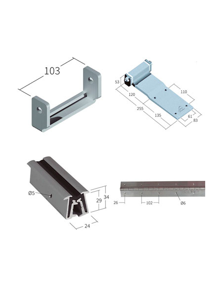 Bisagras de aluminio